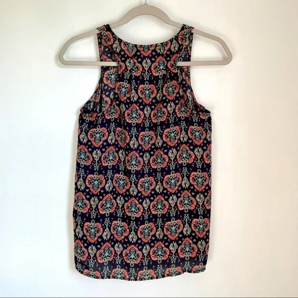 3/$25 Hollister Batik Racerback Sleeveless Blouse Women’s XS Boho - Picture 2 of 9